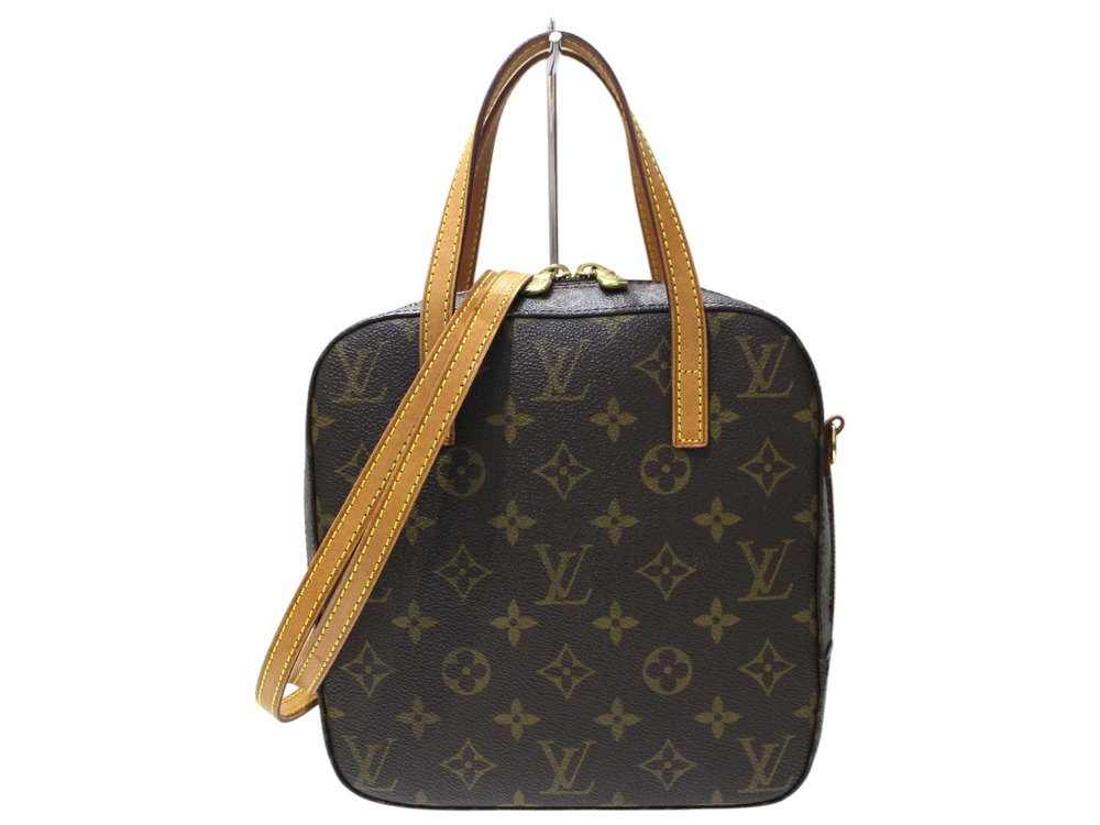 Louis Vuitton Shoulder Monogram 2way Brown Crossbody Spontini Bag Canvas Brown